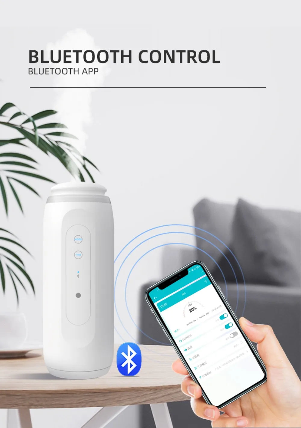 Waterless Essential Oil Diffuser Wall Plug Aroma Oil Diffuser Cool Mist Electric Scent Machine Smart Bluetooth Control For Home