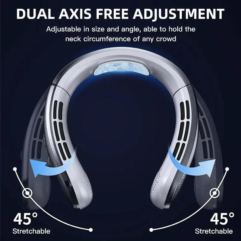 Lenovo Hanging Neck Fan 8000mAh Portable Bladeless USB Rechargeable Mute LED Digital Display Electric Air Cooler USB Handheld