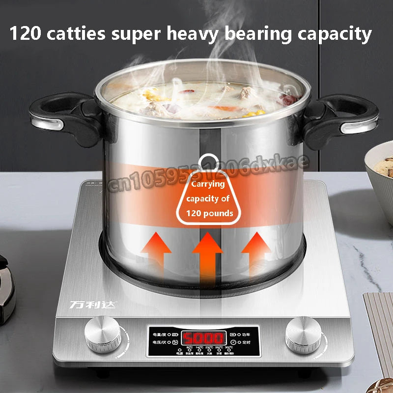 5000W High-power Commercial Desktop Induction Cooker Portable Induction Cooker Household Kitchen Canteen Milk Tea Shop