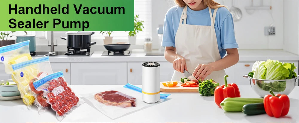 Air Vacuum Pump Automatic Food Sealing Air Pump USB Rechargeable Sealer Pump For Food Handheld Dry/wet Food Sealer Pump