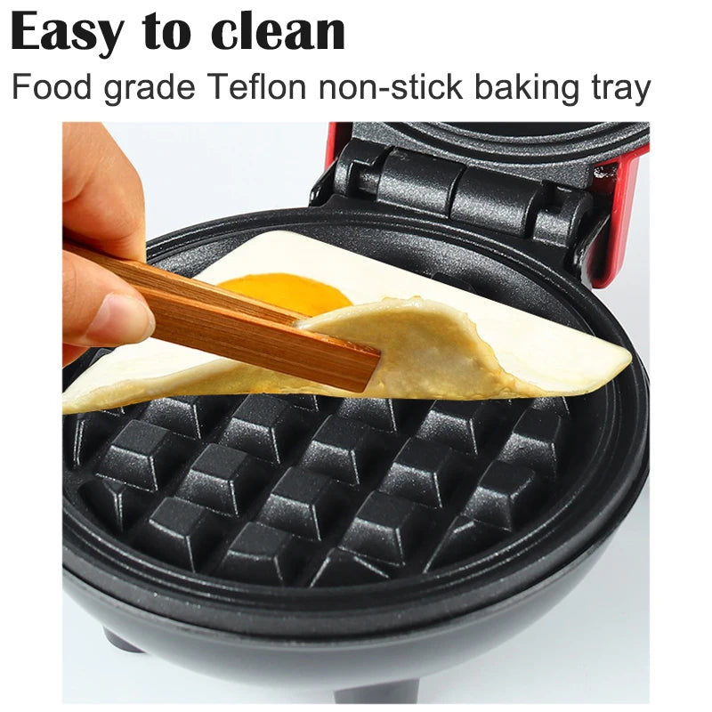 Mini Electric Waffle Maker 110V/220V Non-Stick Breakfast Machine for Home Kitchen Desserts and Fried Eggs