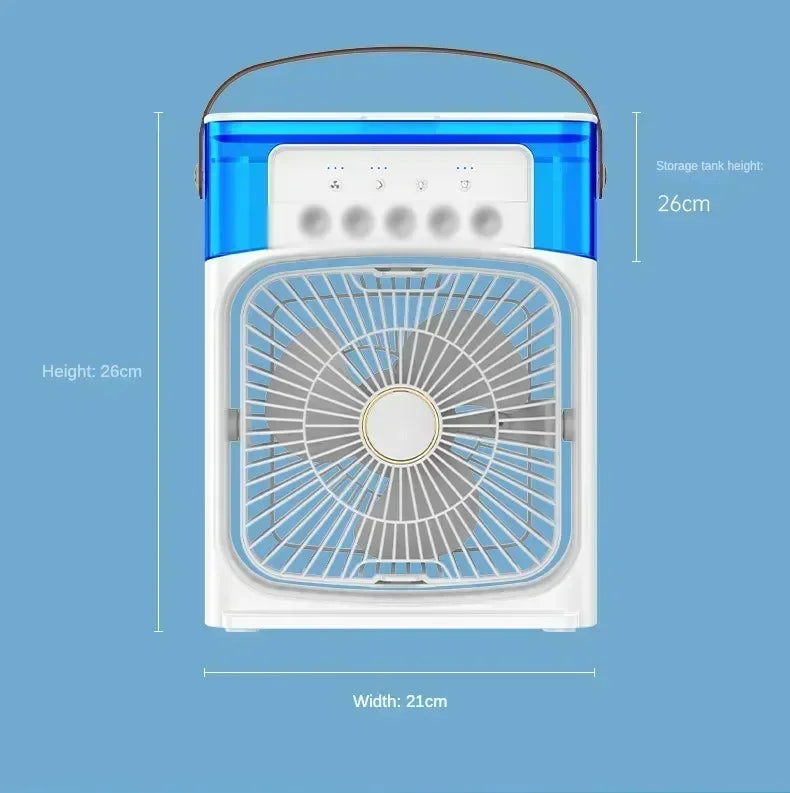 Lenovo Portable Air Conditioner Fan Mini USB Air Cooler Humidifier Water Mist Spray LED Night Light Desktop Cooling Fan
