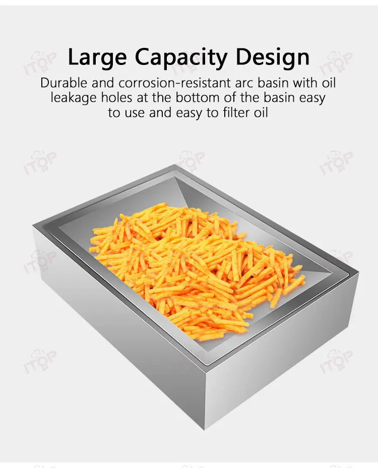 ITOP French Fry Dump Station French Fries Oil Filtering Station Potato Chips Tray Fried Food Stacking Plate 52*37.5*14 cm