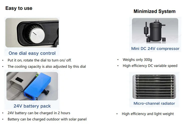Air Conditioner Clothes Air Conditioning Vest Cloth Cooling Vest DC Micro Compressor Cooler Vortex Tube with Infinite Regulation
