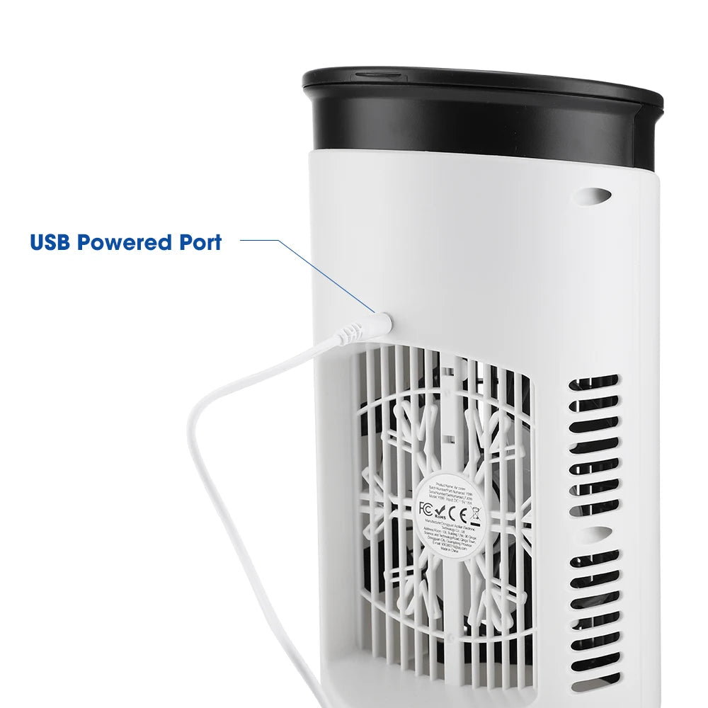 USB Mini Portable Air Conditioner Cooler Fan Water Cooling Air Conditioning for Home Office - Compact Air Cooler