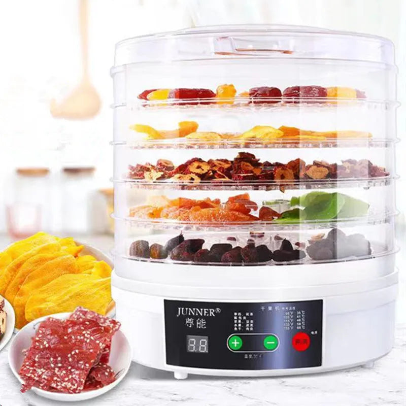 MINI Digital Food Dehydrator Vegetables Fruit Dryer Household Meat Drying Machine With 5 Trays 220V
