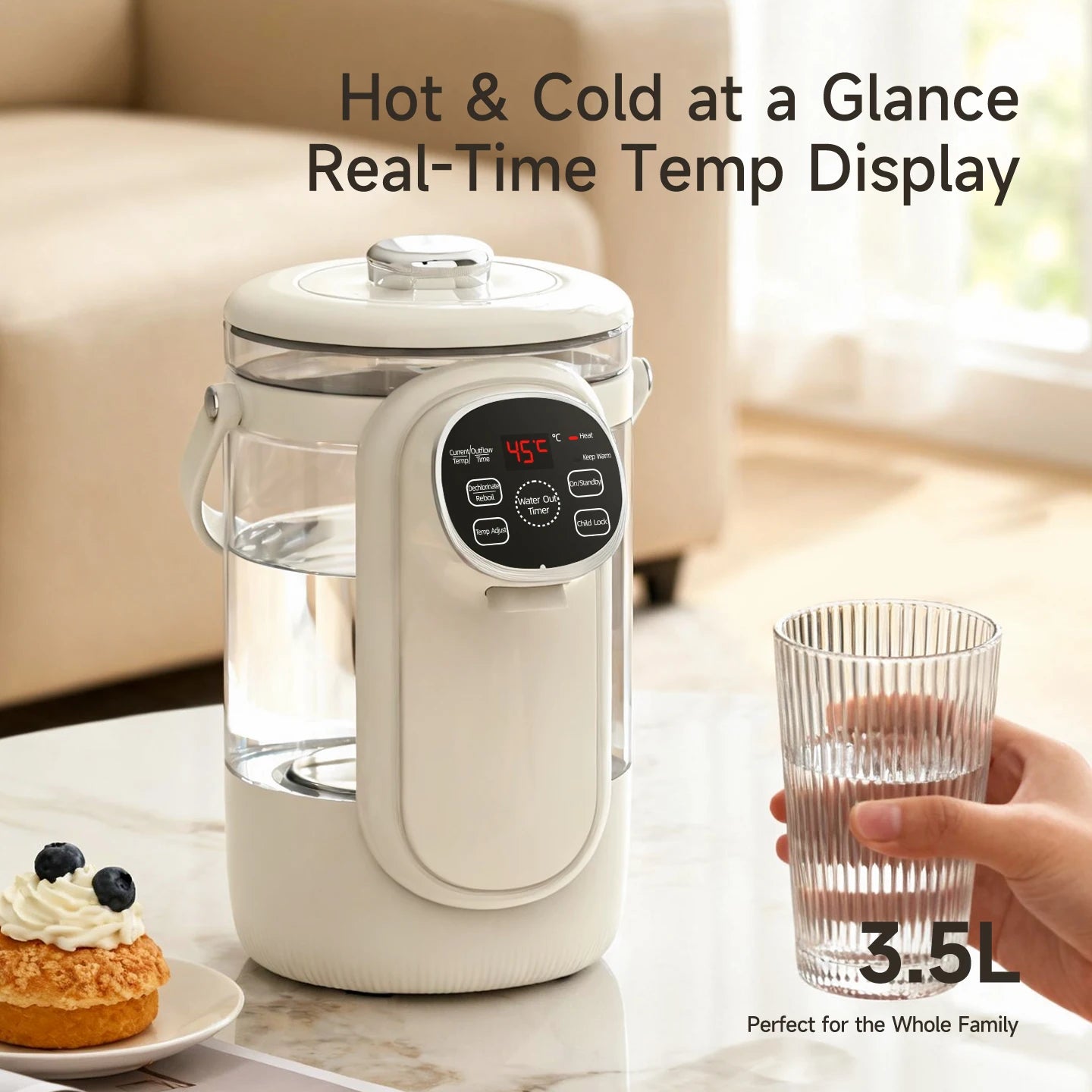 Electric Kettle 3.5L Temperature Control Water Boiler Thermo Pot 24H Keep Warm Hot Water Dispenser with Digital Display for Baby