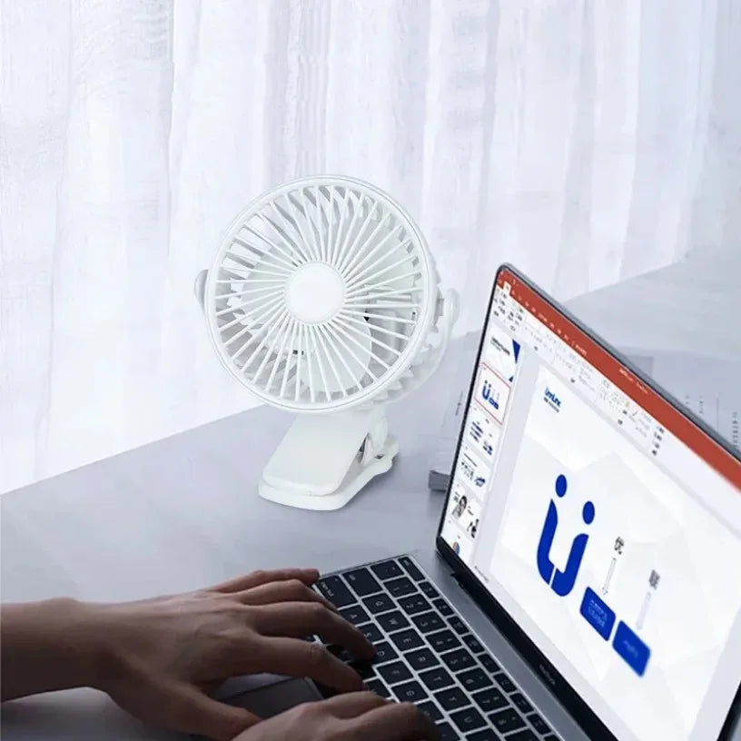 Portable Mini 360°Flip USB Rechargeable Table Fan Clip-on Type Desk Fan Hanging Clip Fan Night Light Air Cooler Outdoor