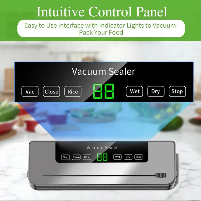 Mi Electric Vacuum Sealer Machine Dry/Wet Food Packaging Vacuum Sealing BagsFood Storage Vacuum Packaging Machine for Kitchen