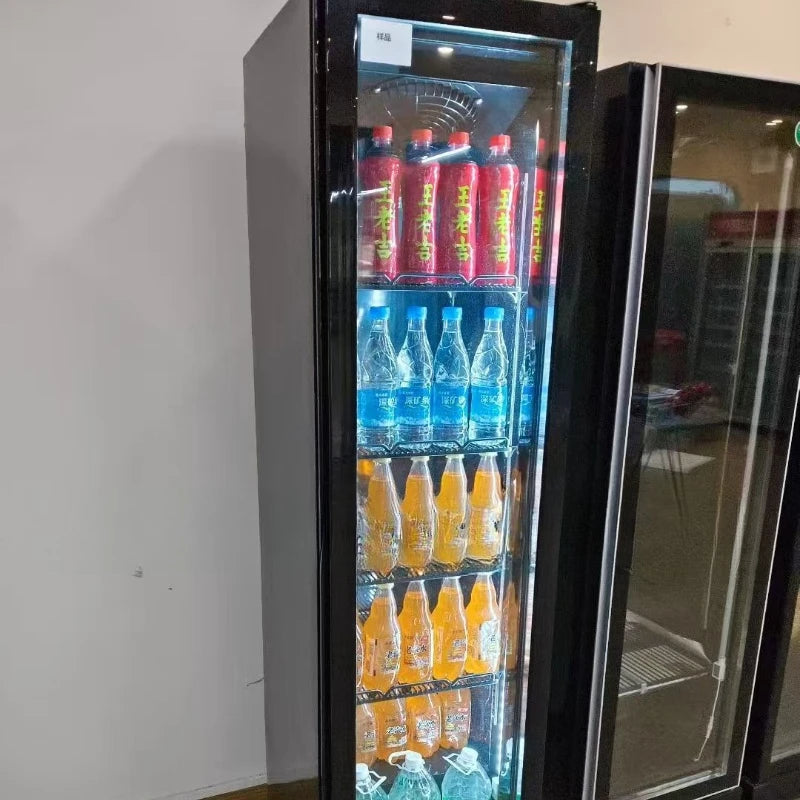YJQ refrigerated beverage display freezer double door air-cooled vertical liquor cabinet commercial preservation