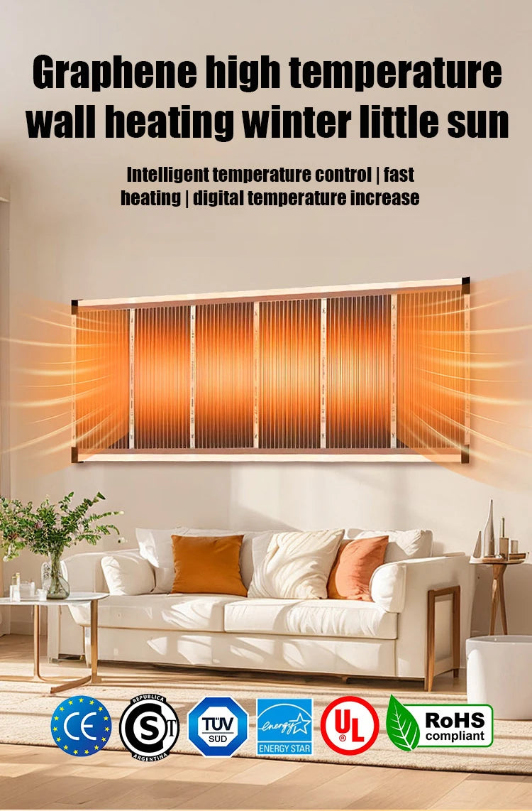Energy Saving Graphene Heater Wall Mounted Fast Electric Heating Panel Far Infrared Heating Plate For Living Room Bedroom Office