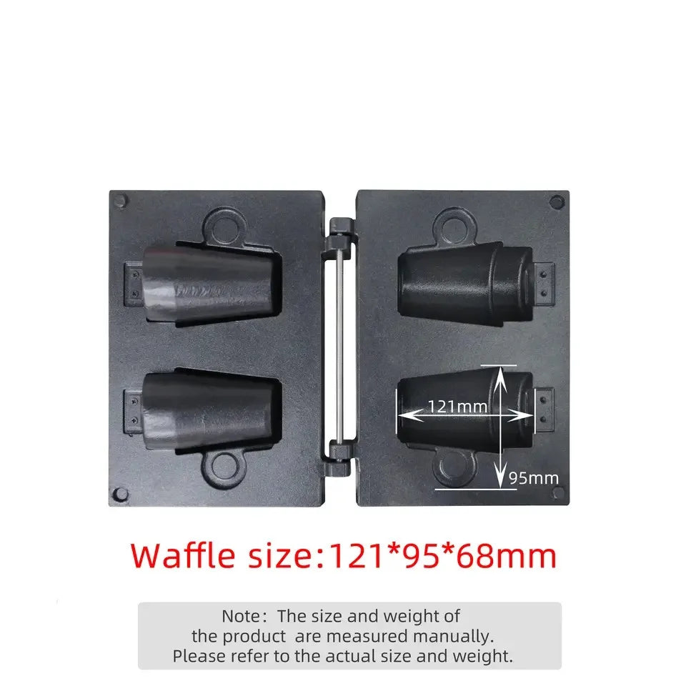 Commercial Electric Coffee Cup Shape Waffle Machine Put Coffee Milk Tea And Milk Ice Cream Snack Cake Make Kitchen Appliance
