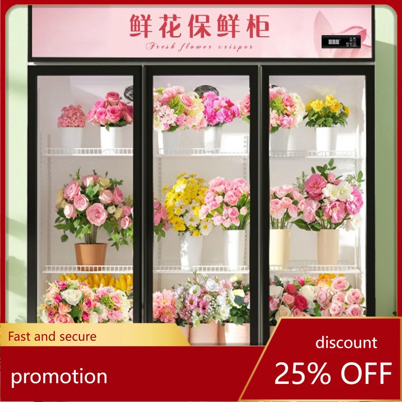 HXL Flower Shop Commercial Fresh Flower Preservation Cabinet Large Capacity Air-Cooled Freezer Refrigerated Fresh Preservation