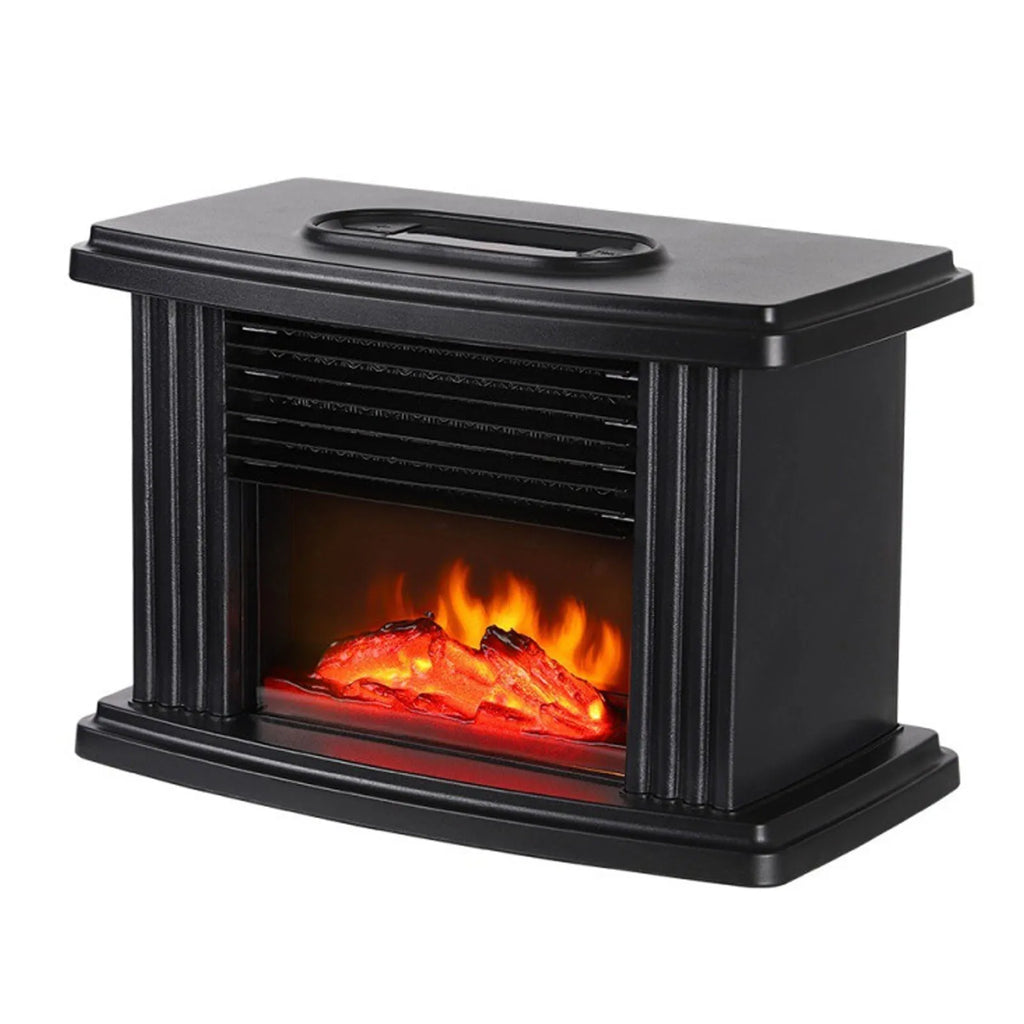 Mini Electric Fireplace Heater Simulated Flame Quiet Operation Portable Heating  Warmer Fan Space Heater with Remote Control