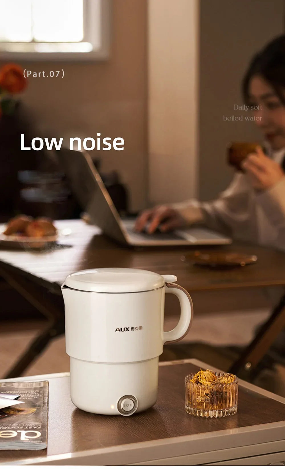 800ml Foldable Electric Kettle, Portable Cooking Pot, Multi Stove Travel Kettle, Tea Pot, Heating Cup, 304 Stainless Steel Slow