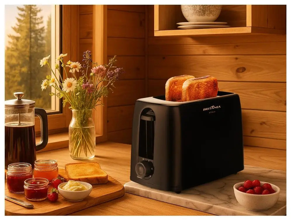 Black Britannia Toaster 2 Slice 6 Levels of Toasting BTR05A Reference-220V
