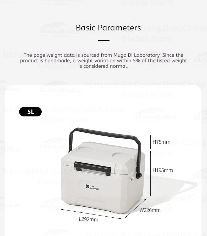 MOBI GARDEN 22L/16L/5L Insulation Ice Box Portable Camping Outdoor Picnic Fresh Food Grade Car Refrigerator Freezer Cooler Box