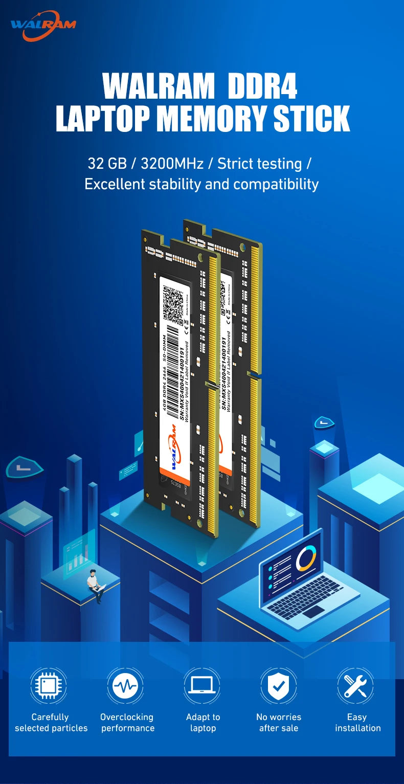 WALRAM Ram Memory DDR4 DDR3 4GB 8GB 16G laptop Memoria Ram 1600 1333 1866 MHz Ram DDR3L 2133 2400 2666MHz ddr4 Notebook Memory