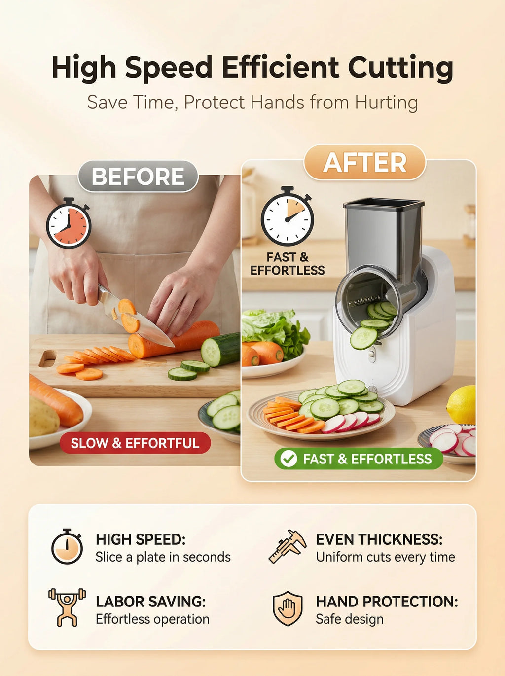 DIVEDEER Multi-Function Electric Cyclone Vegetable Cutter Home Kitchen Wonder: Storm-Powered Shredder & Slicer