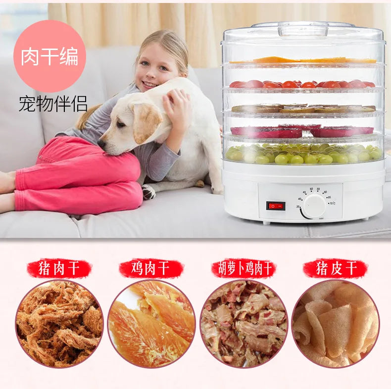 Vegetable dried fruit machine food dehydrator household 110V fruit dryer pet food hot air dryer