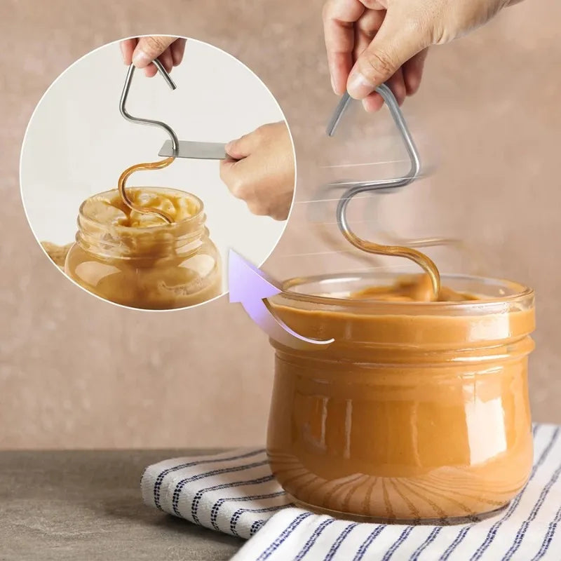 Stainless Steel Peanut Butter Hand Mixer, Household Peanut Butter Mixer and Scraper, Butter and Jam Mixer, Kitchen Gadgets