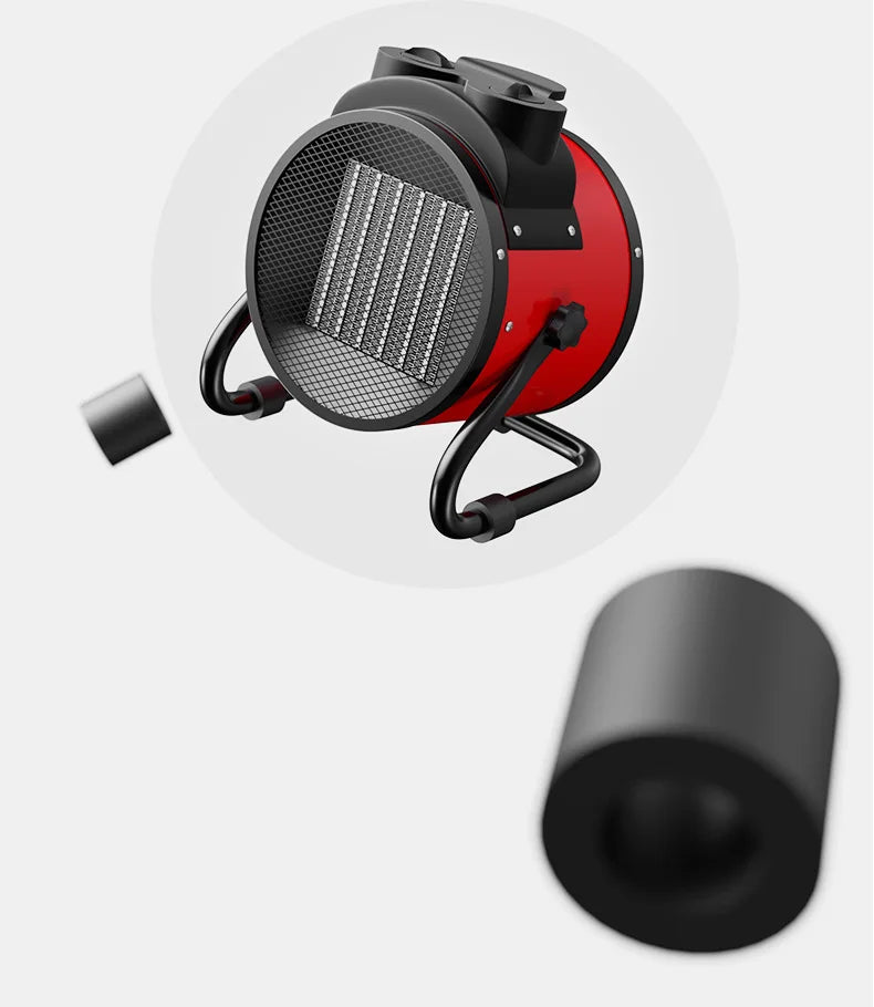 Electric Heating Fan 2000W Portable Space Heater Adjustable Thermostat 2 Heat Settings + Fan Mode Overheat & Tip-Over Protection