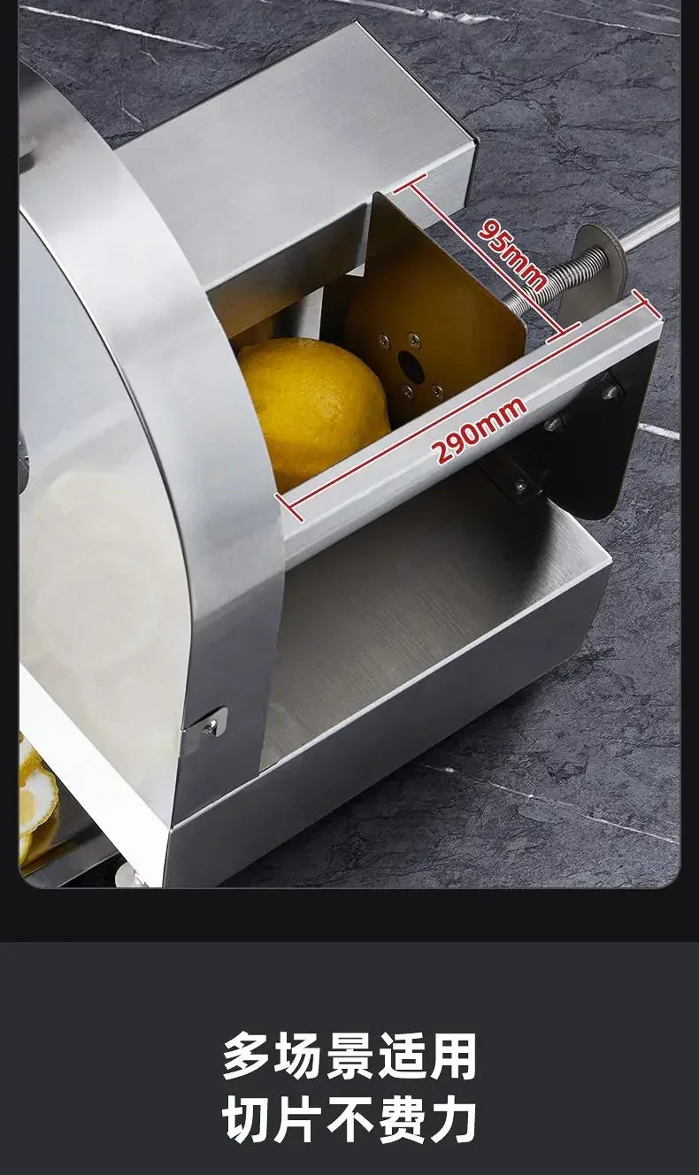 Electric lemon fruit slicer potato lotus root slices slicing potato chips machine manual slicer garlic slices carrot commercial