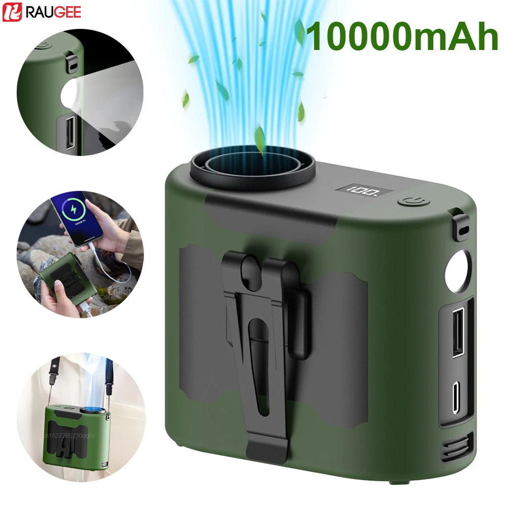 Portable Waist Fan Mini Waist Clip Fan USB Rechargeable Portable Hanging Neck Fan Wireless Outdoor Waist Fan for Camping Travel