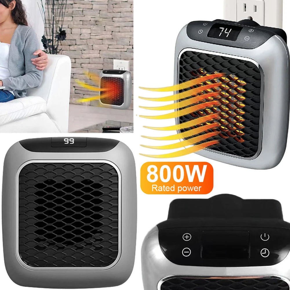 Plug In Heater Mini Electric Heater Warmer Low Noise Wall Mounted Room Heater Portable Heater Fan for Home Office Dorm Room