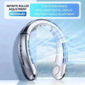 Lenovo 2026 8000mAh Air Cooler USB Hanging Neck Fan Portable Bladeless Mini Rechargeable Mute LED Digital Display Electric Fans