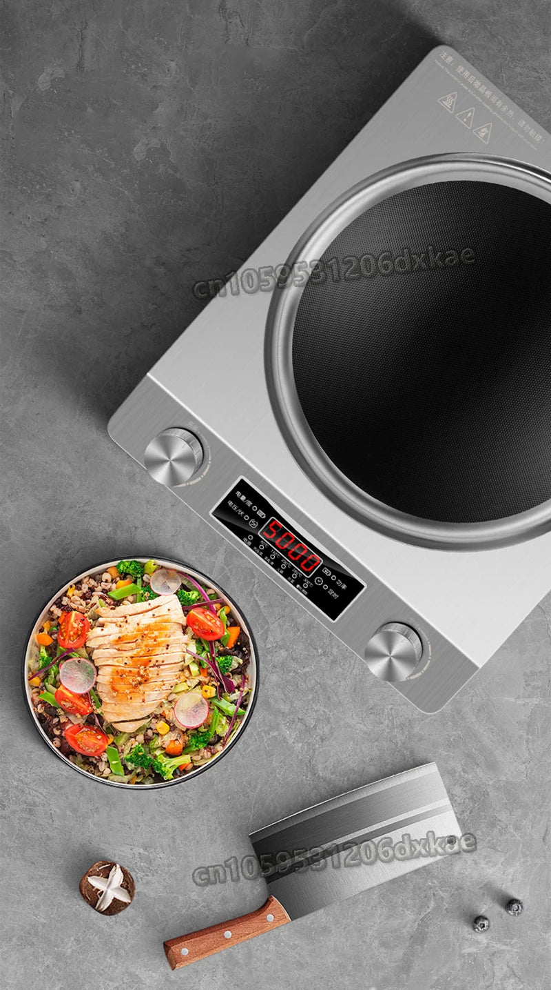 5000W High-power Commercial Desktop Induction Cooker Portable Induction Cooker Household Kitchen Canteen Milk Tea Shop