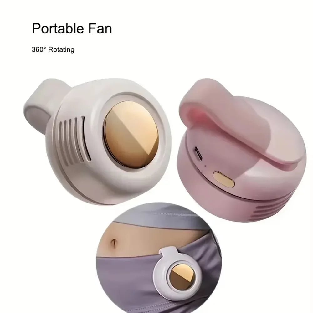 Portable Silent Mini Bladeless Electric Fan, Shirt Clip On Fan, Three Level Hands-Free Neck Fan, Suitable for Outdoor Use