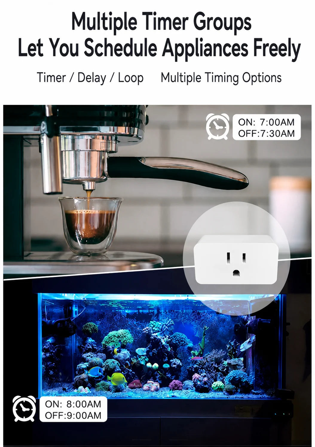 Tuya US-Spec Smart Plug 10A with Wi-Fi Connectivity, Timer Function, and Voice Control—Ideal for Smart Homes