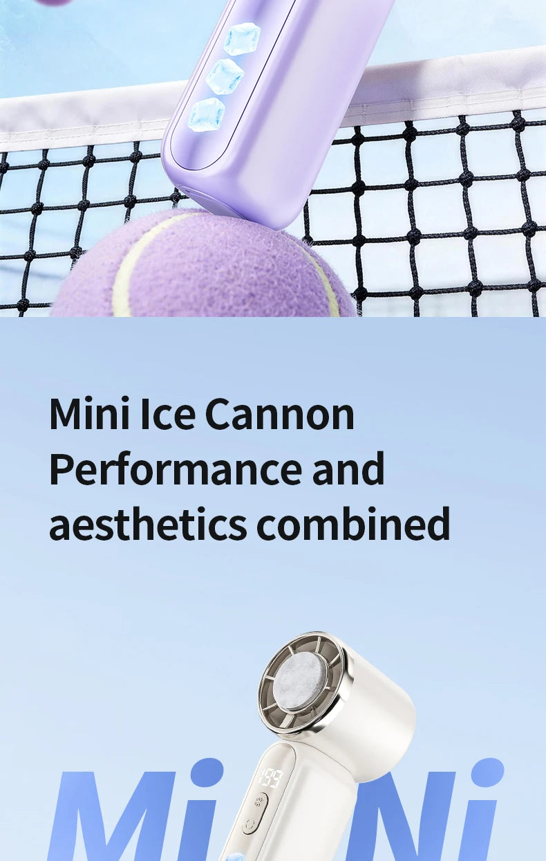 3000mAh 199 Speed Portable Handheld Fan with ICE Semiconductor Cooling 360° Turbo Personal USB Rechargeable Mini Air Cooler
