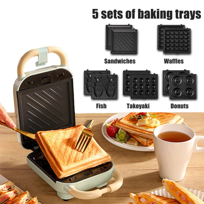 YIDPU 2026 3-in-1 Electric Toaster Waffle Maker Breakfast Pancake Donut Egg Waffle Fish Cake Oven - Sandwich Maker
