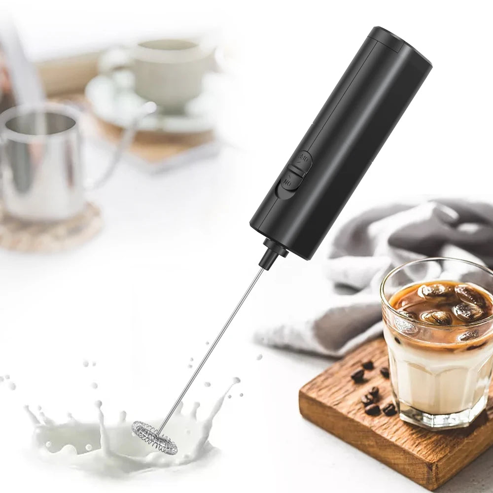 Electric Milk Frother Foam Maker Mixer for Coffee, Electric Portable Whisk Drink Mixer Mini Foam Maker Frothing Battery Powered