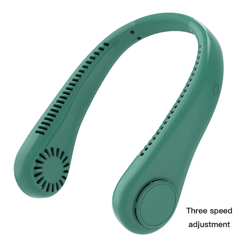 Fan Long Battery Neck Portable No Bladeless Hanging Neck Rechargeable Air Cooler 3 Speed Mini Summer Sport Fan