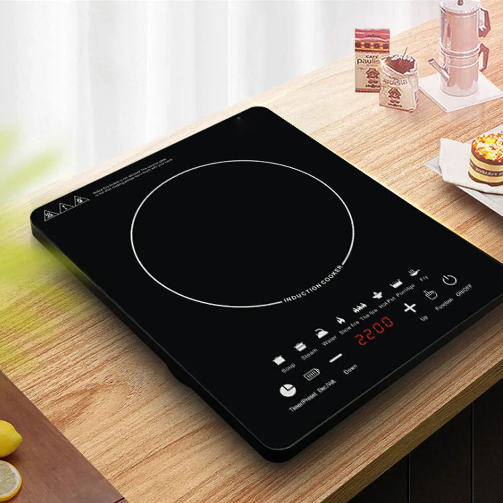 220V Induction Cooker Cooktop Electric Burner Portable Countertop Hot Pot Stove