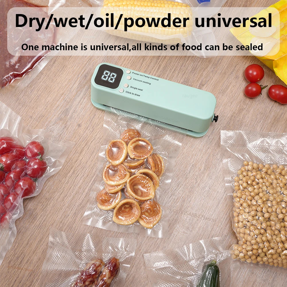 Vacuum Sealer Handheld Food Packaging Sealing Machine Home Wireless Vacuum Sealer Pump With Reusable Zipper Vacuum Bags