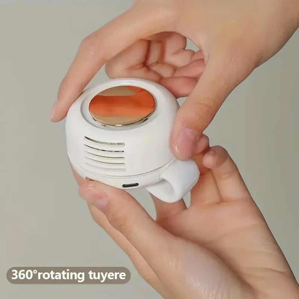 Portable Silent Mini Bladeless Electric Fan, Shirt Clip On Fan, Three Level Hands-Free Neck Fan, Suitable for Outdoor Use