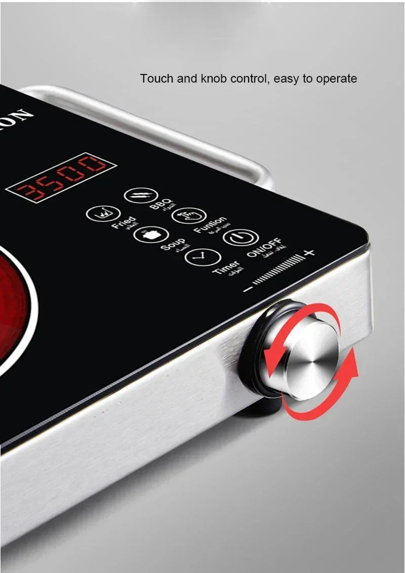 Intelligent induction cooker electric ceramic cooker touch waterproof adjustable temperature electromagnetic light wave cooker