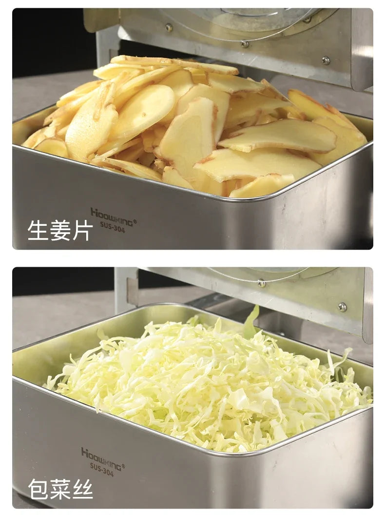 Commercial stainless steel electric slicer for cutting garlic and lemon slices, fruit slices and thin slices