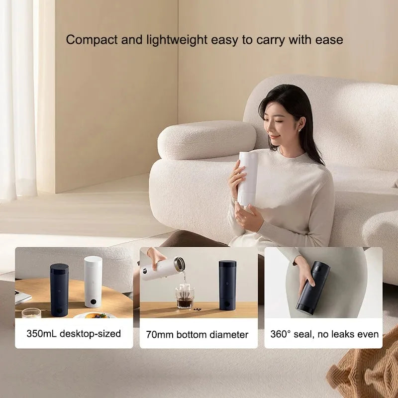 NEW MIJIA Portable Electric Kettle 2 Thermos Cup Fast Water Boiler 350ml Smart Temperature Insulated Kettle Travel 110V-240V