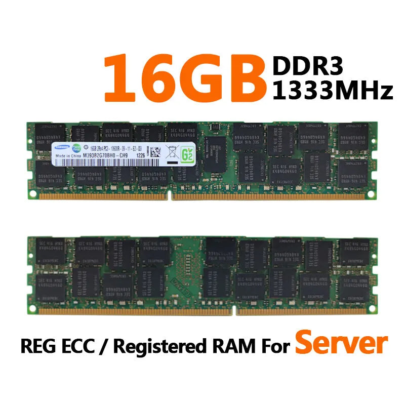 SAMSUNG Memoria DDR3L DDR3 4GB 8GB 16GB 1333 1600 1866MHz Server Memory PC3-12800R REG ECC RAM Registered Memory with Radiator