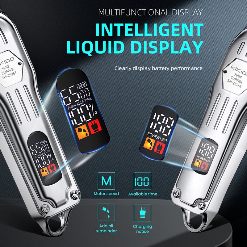 KIKIDO 2 IN 1 Hair Clipper Professional Hair Cutting Machine Rechargeable Barber Hair Trimmer Cordless Haircut Clipper for Men