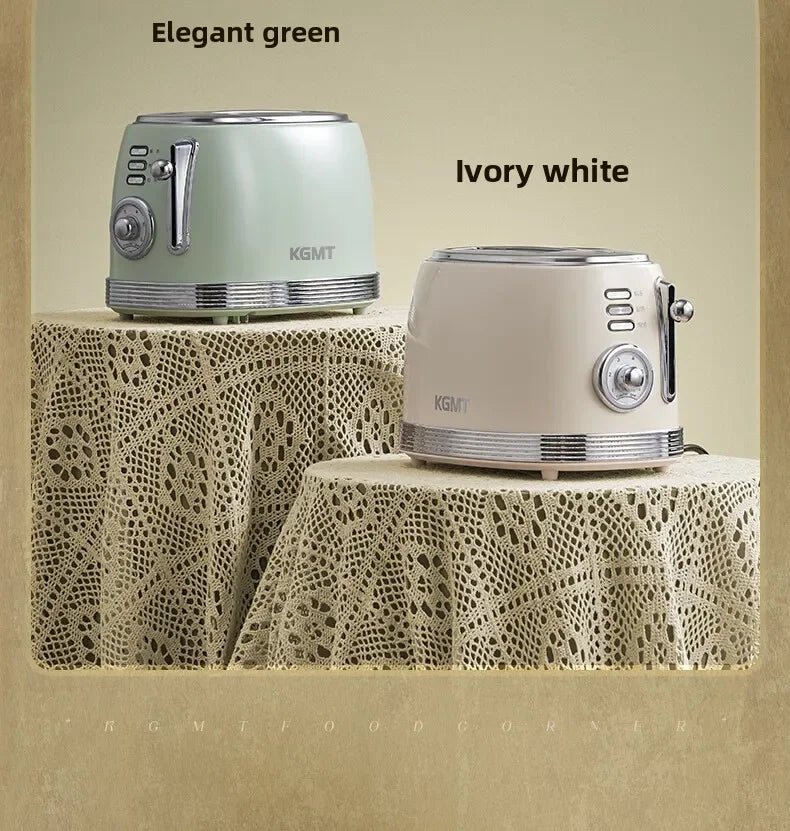 Retro 2 Slice Toaster with Warming Rack Adjustable Browning Control Pastel Green Bread Toaster for Home Breakfast Kitchen 토스터기