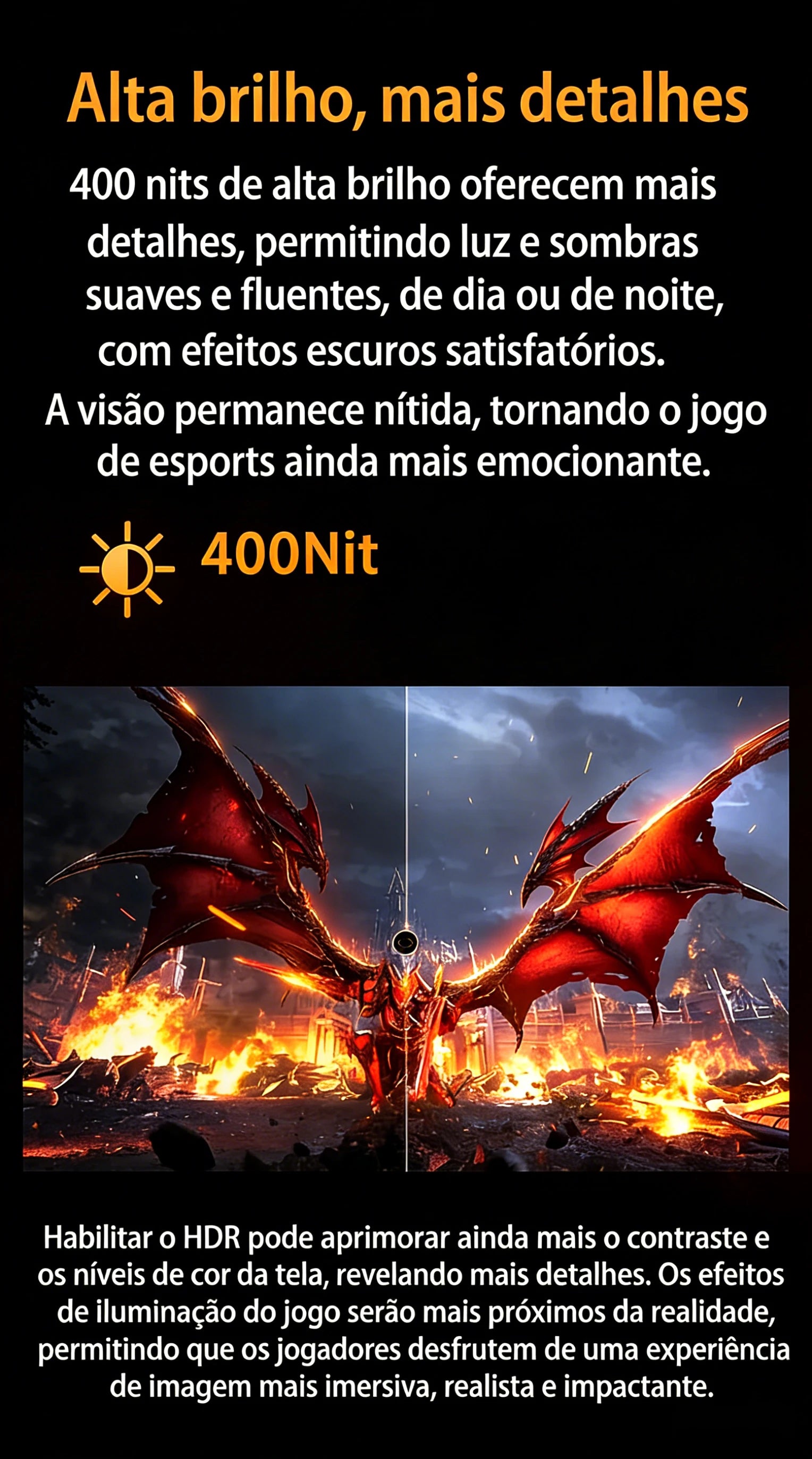 24.5 Inch 240Hz Gaming Monitor 1920×1080P 120%sRGB HDR400 IPS Screen FHD 400Nits Display DP HDMI VESA Gaming PC Monitor