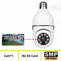 E27 Bulb Surveillance Security Camera 8MP HD Night Vision 2 screen 2 lens Camera Indoor Motion Detection 8X Zoom WiFi Camera 5MP
