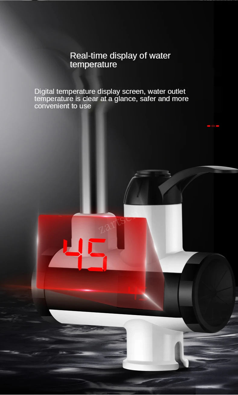 Electric Kitchen Water Heater Tap Instant Hot Water Faucet Heater Cold Heating Faucet Tankless Instantaneous Water Heater