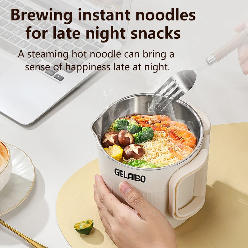 GELAIBO Electric Kettle Folding Kettle Travel Portable Kettle 304 Stainless Steel Electric Kettle Double-Layer Anti-Multifunctio